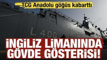 İngiliz limanında g&ouml;vde g&ouml;sterisi! Yedi d&uuml;vel hayran kaldı: TCG Anadolu g&ouml;ğ&uuml;s kabarttı