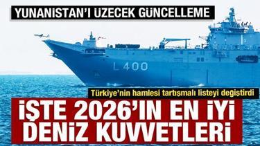 Yunanistan&rsquo;ı &uuml;zecek liste! 2026&rsquo;nın en g&uuml;&ccedil;l&uuml; donanmaları a&ccedil;ıklandı: T&uuml;rkiye s&uuml;rprizi dikkat &ccedil;ekti