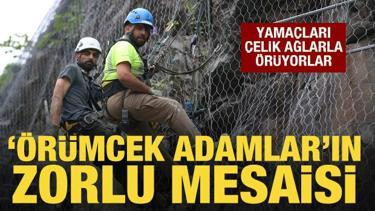 Ordu'da "&ouml;r&uuml;mcek adamlar" yama&ccedil;ları &ccedil;elik ağlarla &ouml;r&uuml;yor
