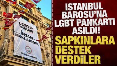 İstanbul Barosu Beyoğlu'ndaki binasına LGBT pankartı astı