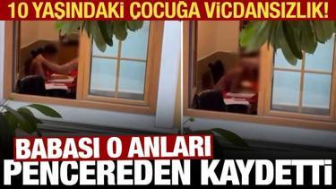 B&uuml;y&uuml;k&ccedil;ekmece'de skandal g&ouml;r&uuml;nt&uuml;! 10 yaşındaki &ccedil;ocuğa şiddet kamerada