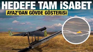 TUSAŞ'ın yeni vurucu g&uuml;c&uuml; AYAZ Kamikaze İHA hedefi tam isabetle vurdu