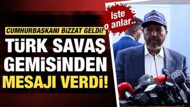 Somali Cumhurbaşkanı Mahmud, &Ccedil;ağrı Bey sondaj gemisini ziyaret etti