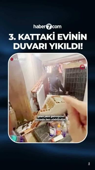 Beton d&ouml;k&uuml;l&uuml;rken yan binanın duvarı &ccedil;&ouml;kt&uuml;!