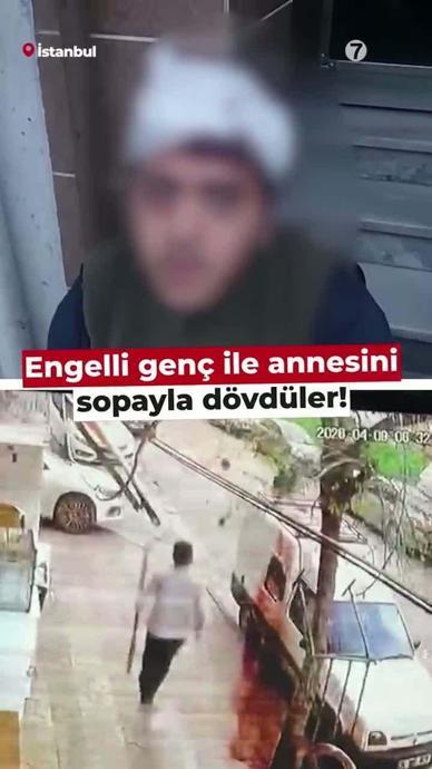 Engelli gen&ccedil; ile annesini sopayla d&ouml;vd&uuml;ler!