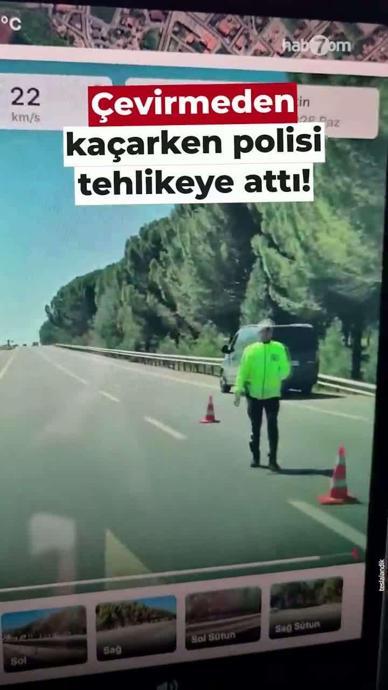 Ka&ccedil;ayım derken polisi eziyordu!