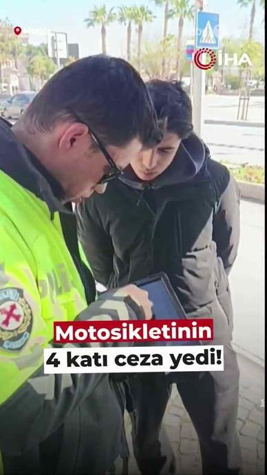 Motosikletinin 4 katı ceza yedi!