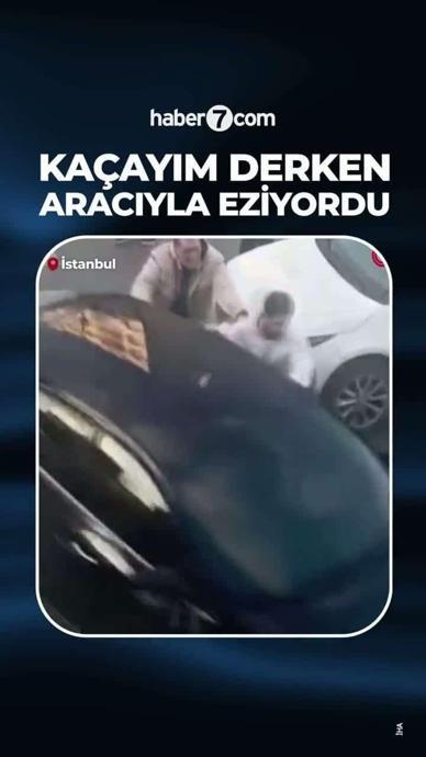 Aracına &ccedil;arptığı kişileri az kalsın eziyordu!