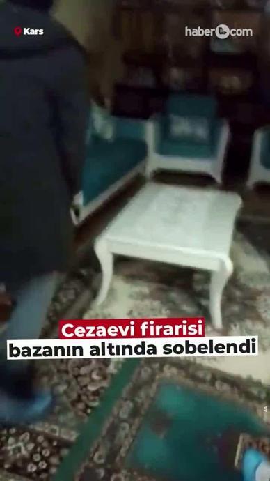Cezaevi firarisi bazanın altında sobelendi