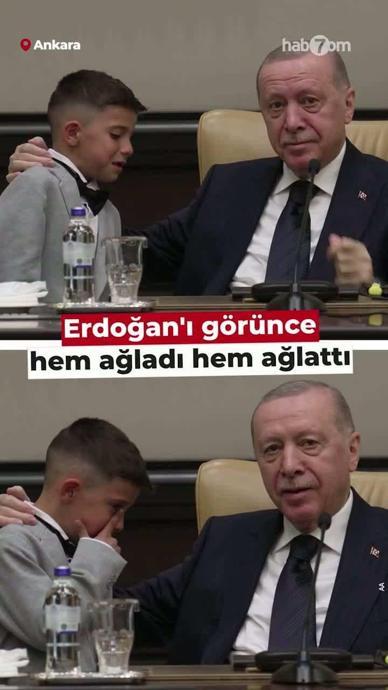 Erdoğan'ı g&ouml;r&uuml;nce hem ağladı hem ağlattı