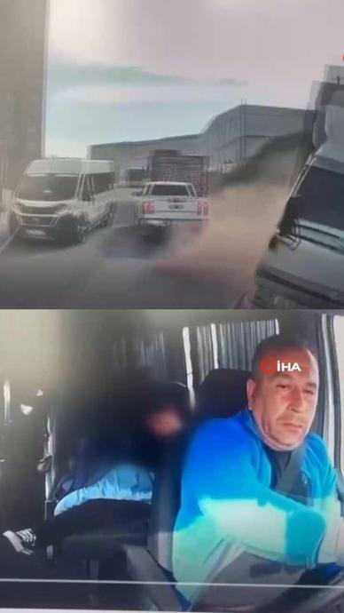 Kontrolden &ccedil;ıkıp okul servisine &ccedil;arptı!