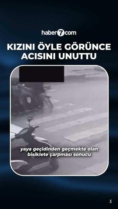  Yaya ge&ccedil;idindeki bisiklete motosiklet &ccedil;arptı