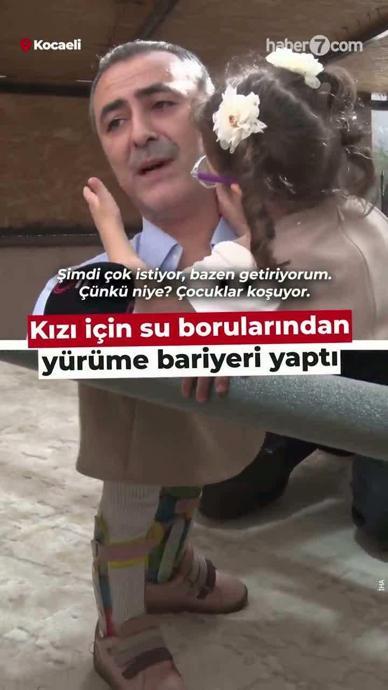 Kızı i&ccedil;in su borularından y&uuml;r&uuml;me bariyeri yaptı