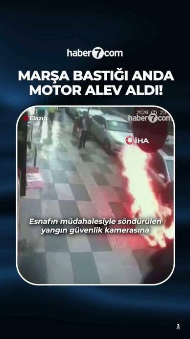 Marşa bastığı anda motor alev aldı!