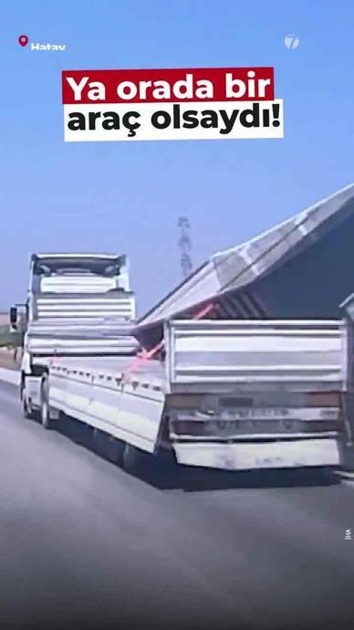 Konteyner, fırtınanın etkisiyle yola savruldu