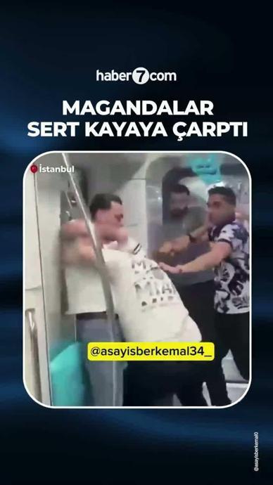 Kavgacı magandalar sert kayaya &ccedil;arptı!