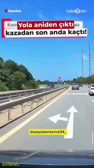 Yola aniden &ccedil;ıktı kazadan son anda ka&ccedil;tı!