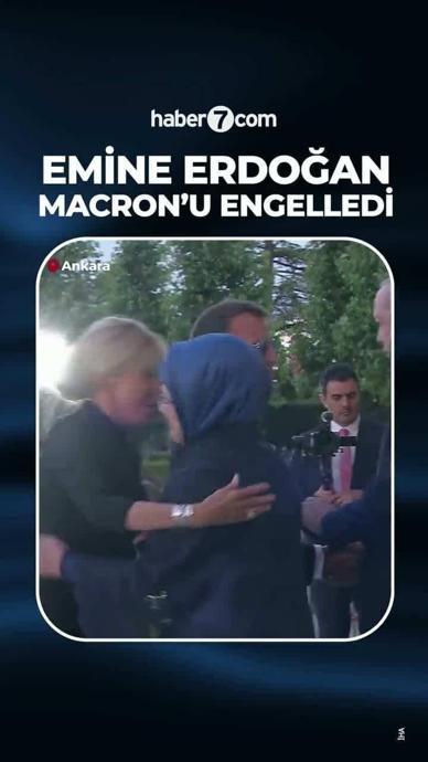 Macron, Emine Erdoğan'ın elini &ouml;pemedi