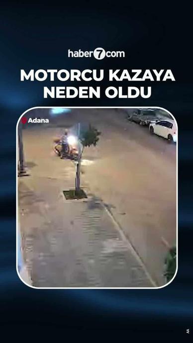 Dikkatsiz motosikletli kazaya neden oldu!