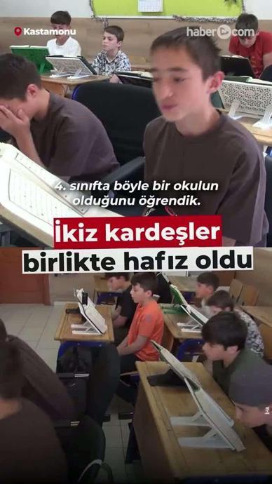 İkiz kardeşler birlikte hafız oldu! 