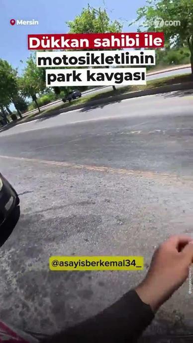 Park halindeki motosikletliyi kovdu!