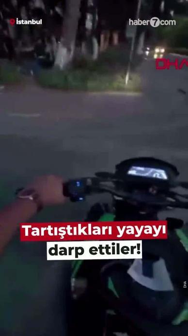Yayaya k&uuml;fredip saldıran magandalar yakalandı!