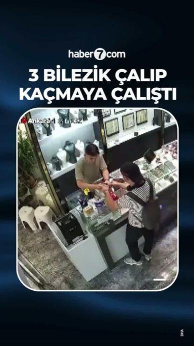 Bilezik &ccedil;alan hırsız ka&ccedil;arken yakalandı!