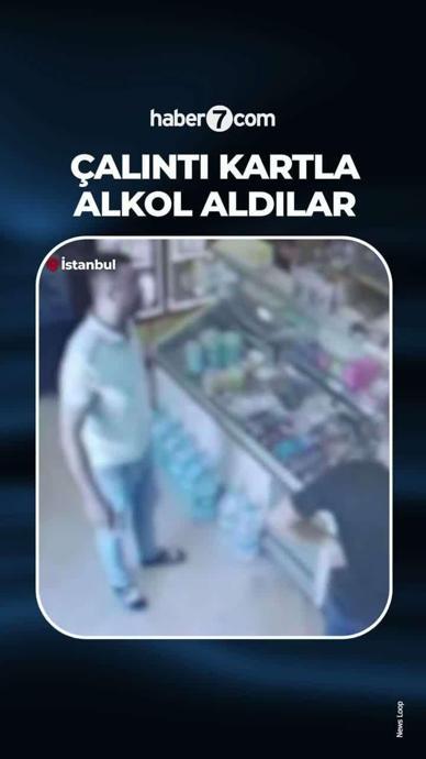 Yerde buldukları kartla alkol aldılar!