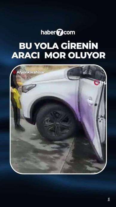 Bu yola girenin aracı mor oluyor!
