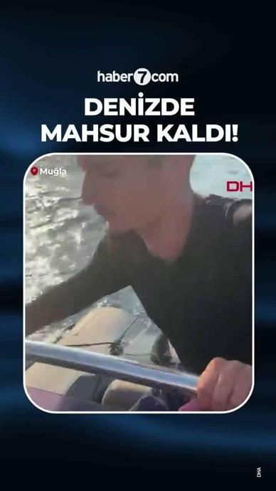 Denizde mahsur kalan vatandaş b&ouml;yle kurtarıldı!