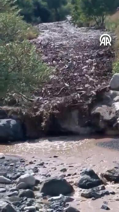 Kars'ta selin geliş anı!