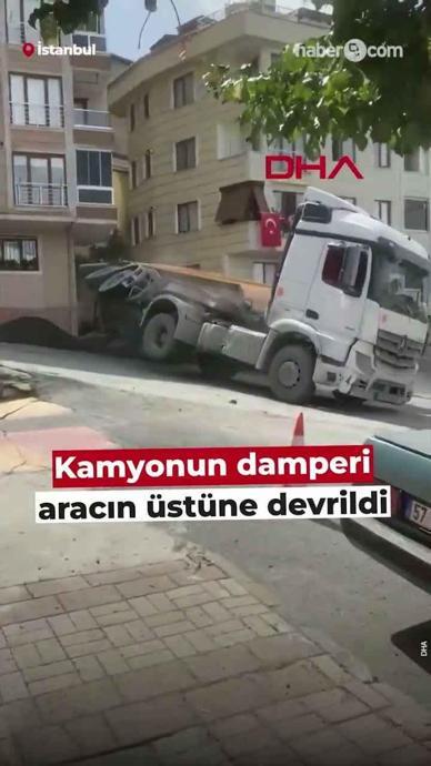 Otomobilin &uuml;zerine damper devrildi!