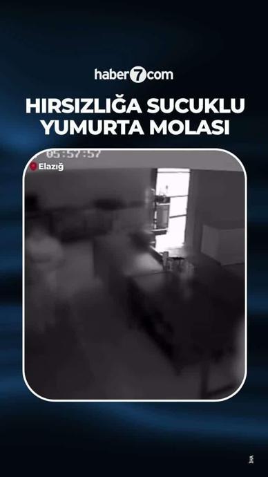Hırsızlar sucuklu yumurta molası verdi