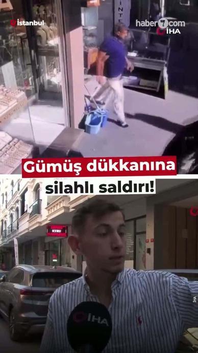 G&uuml;m&uuml;ş&ccedil;&uuml;ye giren şahıs silahla ateş a&ccedil;tı!