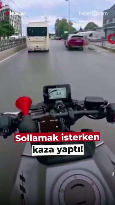 Sollamak isterken kaza yaptı!