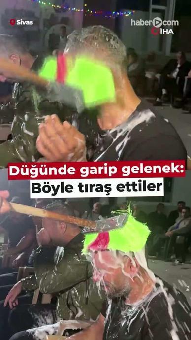D&uuml;ğ&uuml;nde garip gelenek: B&ouml;yle tıraş ettiler!