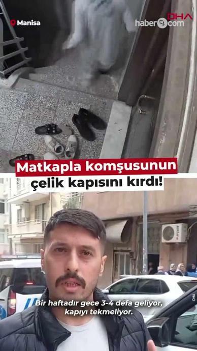 Matkapla komşusunun &ccedil;elik kapısını kırdı!