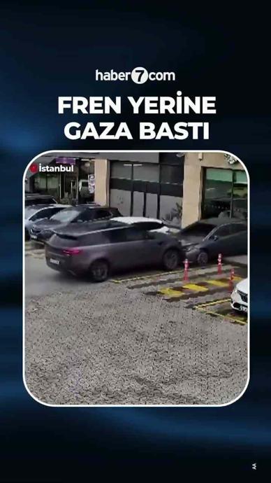 Fren yerine gaza basınca kaza yaptı!