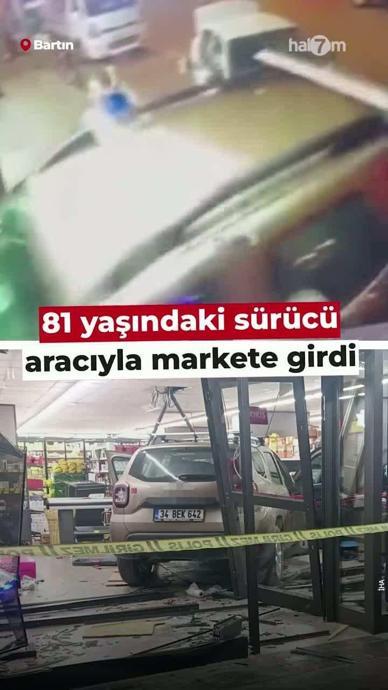 81 yaşındaki s&uuml;r&uuml;c&uuml; aracıyla markete daldı!