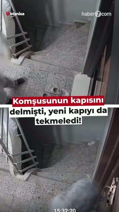 Komşusunun yeni kapısına dadandı!