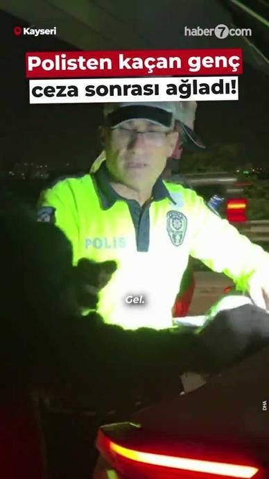 Polisten ka&ccedil;an gen&ccedil; ceza sonrası ağladı!