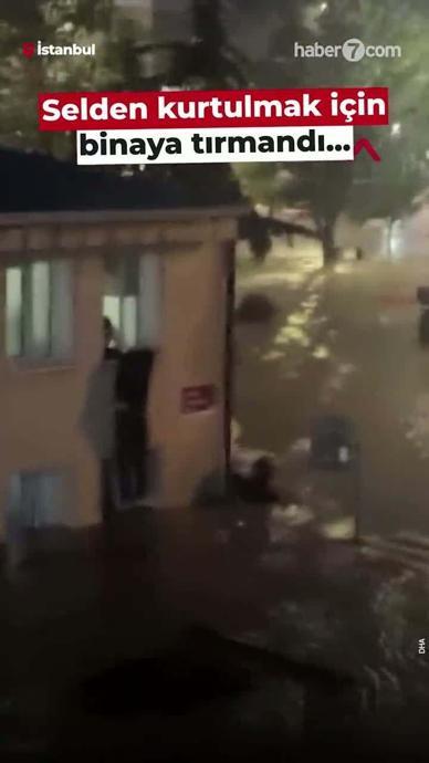 Selden kurtulmak i&ccedil;in binaya tırmandı...