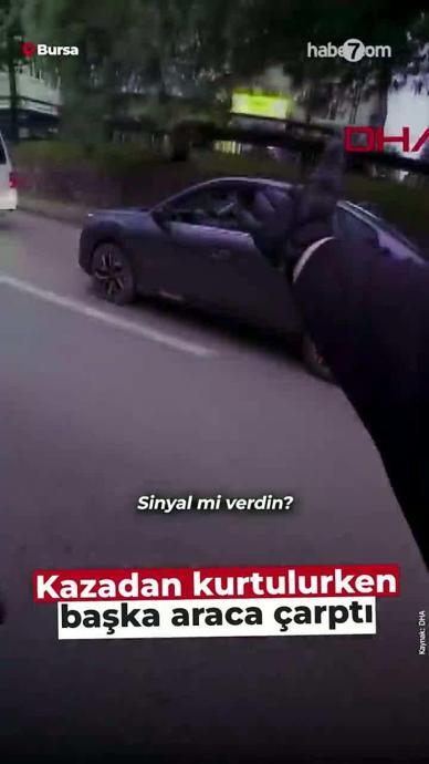Ara&ccedil;tan ka&ccedil;tı başka otomobile &ccedil;arptı!