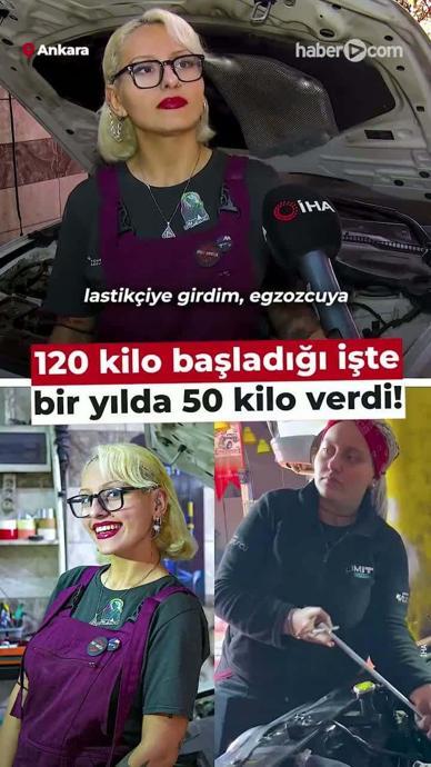 Sanayide &ccedil;alışarak bir yılda 50 kilo verdi