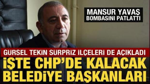 G&uuml;rsel Tekin, CHP'de kalacak belediyeleri a&ccedil;ıkladı