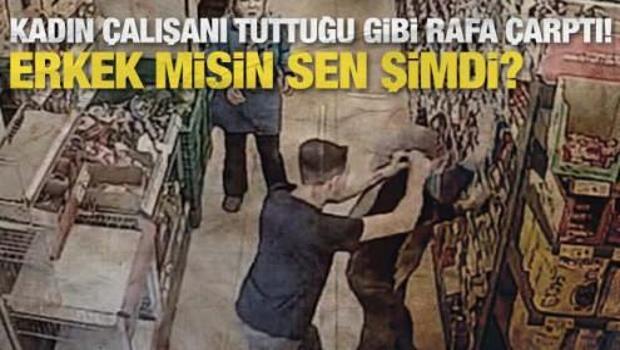 Konya'da kadın market &ccedil;alışanına şiddet! Yanında eşi ve &ccedil;ocuğu da vardı