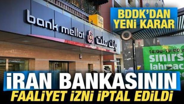 BDDK, İran bankasının faaliyet iznini iptal etti