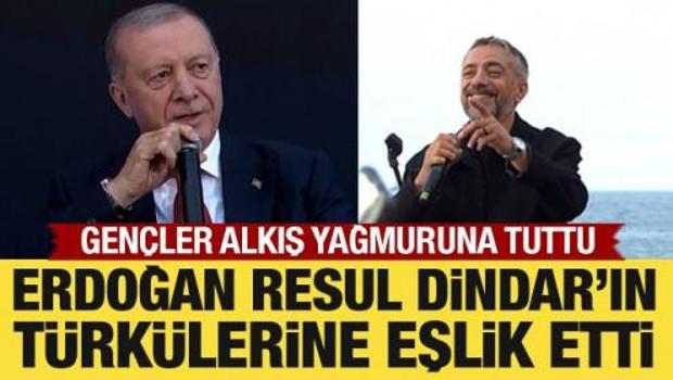 Cumhurbaşkanı Erdoğan, Resul Dindar&rsquo;ın t&uuml;rk&uuml;lerine eşlik etti