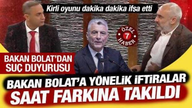 Murat Ağırel'in canlı yayında Bakan Bolat&rsquo;a y&ouml;nelik iftiraları saat farkıyla deşifre oldu
